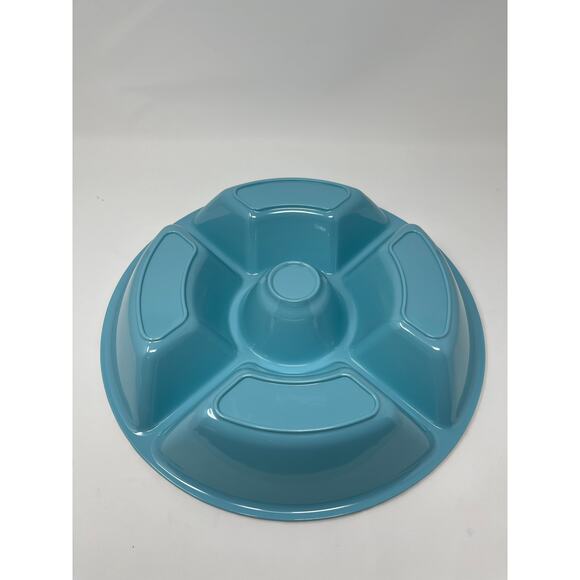 Tommy Bahama Melamine Snack Platter Turquoise Rustic Crackle NEW - Picture 2 of 2